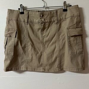 Ardene Y2K Mini Skirt Women's Low Rise Khaki Cargo Size Large